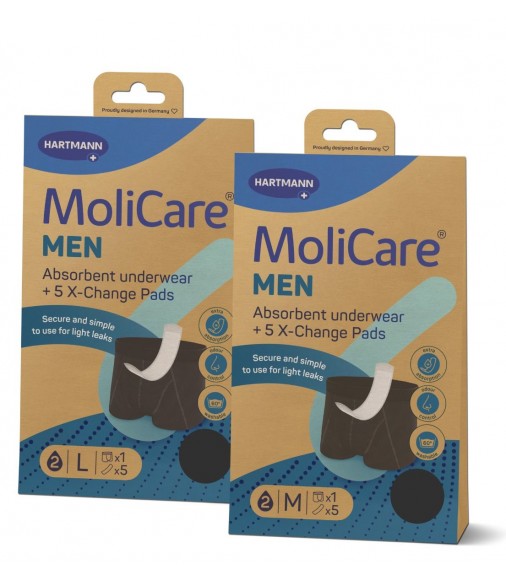 MoliCare® Επαναπλενόμενο, Απορροφητικό εσώρουχο MEN με Ανταλλακτική Σερβιέτα X 5τεμ