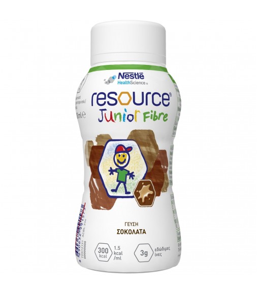 Nestle Resource Junior Fibre. Συμπλήρωμα Διατροφής σε Γεύσεις Βανίλια - Σοκολάτα, 200ml
