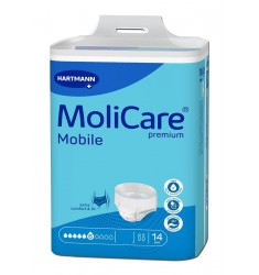 Molicare Premium Mobile .Εσώρουχα ακράτειας μιας χρήσης, Απορροφητικότητα 6 σταγόνες 14τεμ  