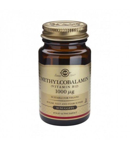 Solgar Βιταμίνη B12 METHYLCOBALAMIN 1000μg Δοχείο με  30 Υπογλώσσια Δισκία