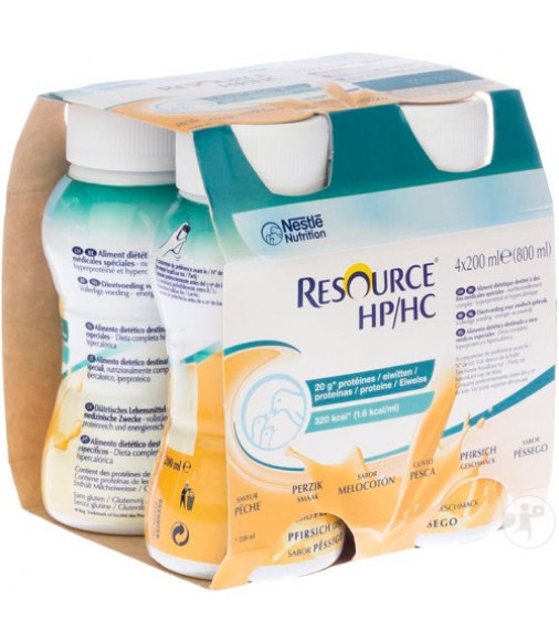 Nestle Resource HP/HC Ειδικό Ρόφημα Χωρίς Γλουτένη & Λακτόζη 4x200ml