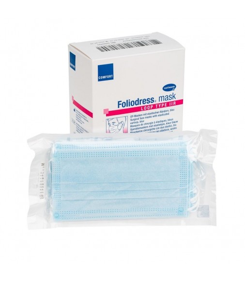 Μάσκα Foliodress® Loop Type IIR- Χειρουργική Μάσκα μιας χρήσης υψηλής προστασίας (5Χ10 Τεμάχια)