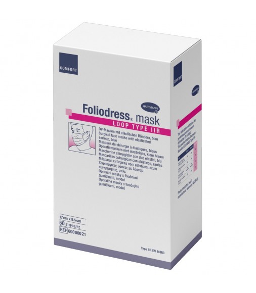 Μάσκα Foliodress® Loop Type IIR- Χειρουργική Μάσκα μιας χρήσης υψηλής προστασίας (5Χ10 Τεμάχια)